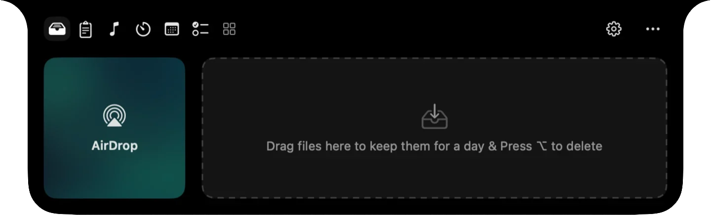 File Shelf and AirDrop in the notch